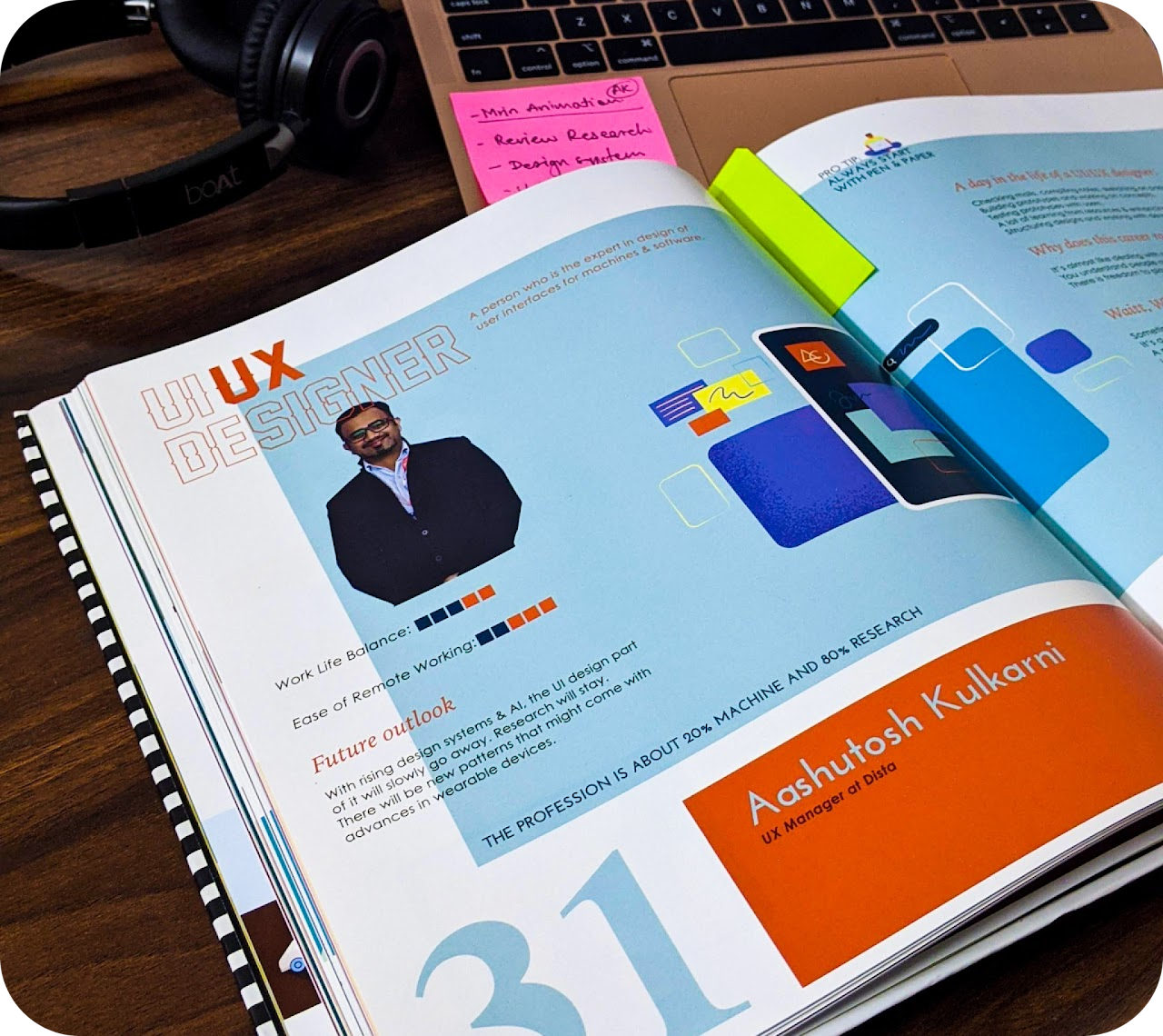 Aashutosh Kulkarni featured in Clymbe's UX Designer career guide book